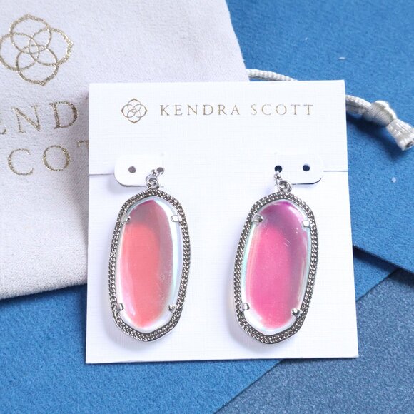 Kendra Scott Elle Dichroic Glass Earrings - Silver - Picture 1 of 2